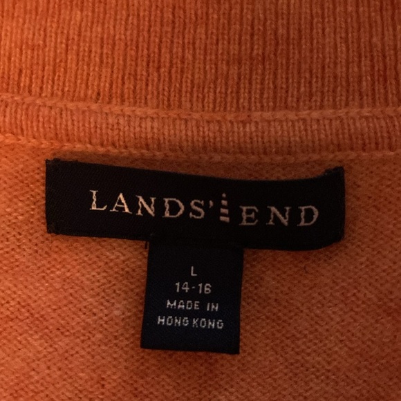 Lands End orange cashmere sweater. Size L 14-16 - Picture 4 of 7